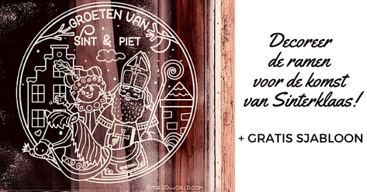 Decoreer de ramen voor de komst van Sinterklaas (met gratis sjabloon)