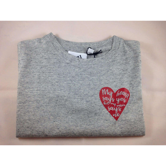 T-shirt / My heart says yes / Grijs / maat 80